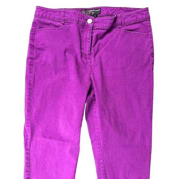 Women's Peck & Peck Stretchy Pink/Fuchsia Jeans, Size 10 (e18) - Picture 4 of 8
